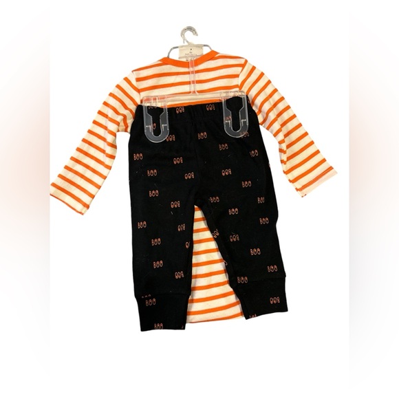 Carters Baby 'Boo Yah' Top & Bottom Halloween Set & 1st Halloween Bib NWT - Picture 3 of 7
